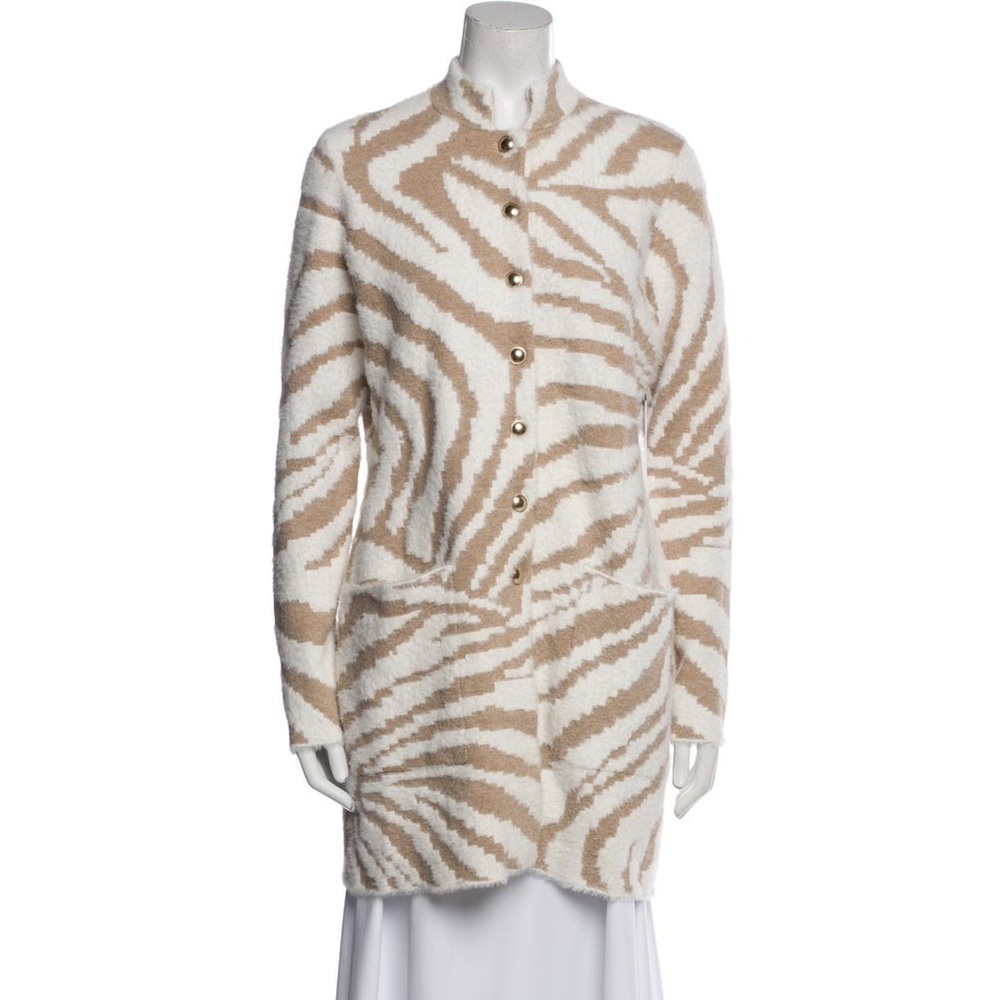 Halston Heritage Beige and White Striped Jacket size large